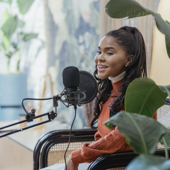 WHAMVOX  Adjustable Mic Arm Desk Mount Stand Condenser Holder Microphone Boom Black