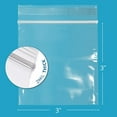 thumbnail image 2 of GPI 3” x 3” Reclosable Ziplock Bag 2 Mil Clear Zipper Bags, 100-Pack, 2 of 7
