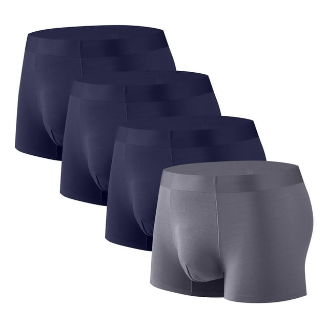 Plebaso Mens Boxer Briefs Stretch Comfortable Quick Dry Underwear Soft Breathable Boxers for Men (4 Pack)