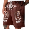 thumbnail image 4 of IWRICH Men's Graphic Printed Retro Shorts Drawstring Elastic Waist Short Pants Casual Fashion Plus Size Pants with Pockets XL, 4 of 4