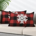 thumbnail image 2 of Unique Bargains Plaid Print Throw Decorative Pillow Covers Farmhouse Pillowcase Pack of 2 Snowflake 12" x 20", 2 of 6