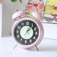 thumbnail image 2 of Retro dual clock alarm clock, non ticking silent bedside alarm, 2 of 4