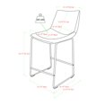 thumbnail image 4 of 26" Contemporary Metal-Leg Faux Leather Counter Stool in Green, 4 of 4