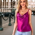 thumbnail image 3 of VIDUSSA Women's Sparkly Tank Tops Cowl Neck Sleeveless Glitter Dressy Casual Cami Shirt Shimmer Camisole Rose Red M, 3 of 4