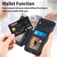 thumbnail image 2 of Dteck for iPhone XR Case Wallet with Card Holder,Ring Stand,Wrist Strap,RFID-Blocking PU Leather Protective Magnetic Flip Cover, Black, 2 of 10