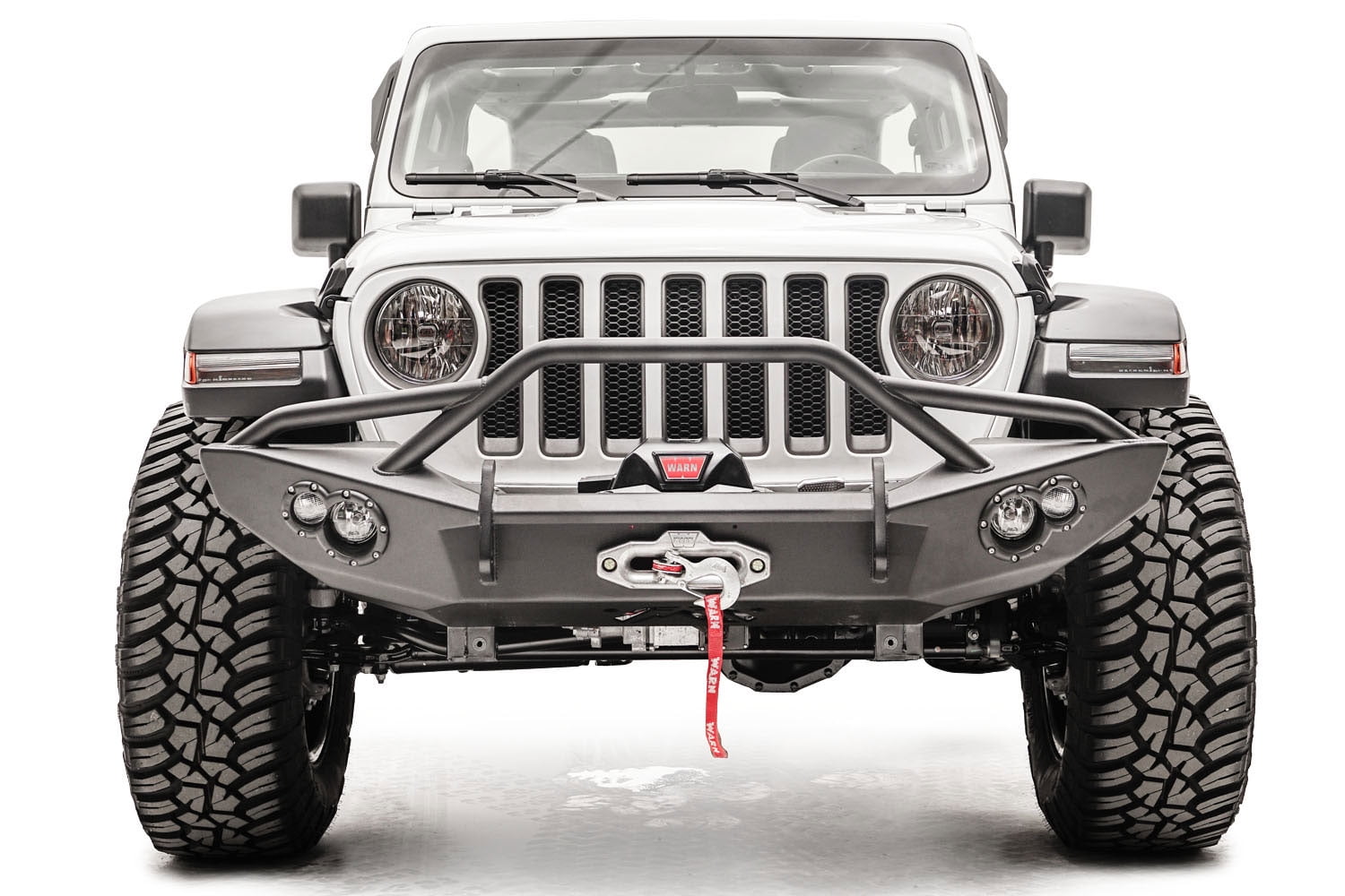 Fab Fours 18-C Wrangler Winch Ready, D-Ring Mounts and Tow Hooks, 90mm Fog  and 60mm Turn Indic 
