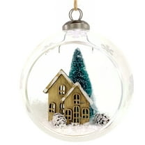 Snow Globe Ornament - Diorama Glass Globe Ornament Christmas Tree Holiday Decoration