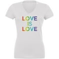 thumbnail image 1 of T-Shirt Col en V Juniors LGBT Gay Pride Love Is Love, 1 of 1