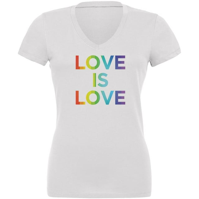 T-Shirt Col en V Juniors LGBT Gay Pride Love Is Love