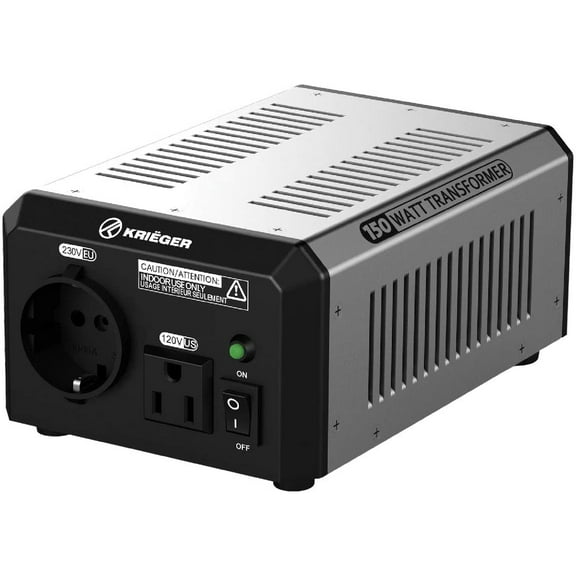 Krieger 1700 Watt Voltage Transformer, 110/120V to 220/240V Step Up Step Down Voltage Converter with AC Outlets, MET Approved Under UL, CSA