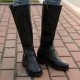 thumbnail image 2 of Bottes Hautes pour Femmes - Fermeture Éclair, Cuir Chaud, Bout Rond, Talon Confortable, Chaussures pour Femmes Modernes, 2 of 2