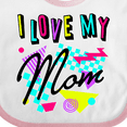 thumbnail image 4 of Inktastic I Love My Mom 80s Retro Style Boys or Girls Baby Bib, 4 of 4