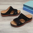 thumbnail image 5 of LEEYNEER Women Sandals Clearance 2023! Women‘s Platform Wedge Sandals with Arch Support Sandals Versatile Flat Slippers Non-slip Lightweight Super Comfort Wedge Heel Platform Sandals, 5 of 6