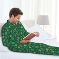 thumbnail image 6 of Naloa Milk Tea Men’s Pajamas Set - Long Sleeve Button Down Sleep Shirt and Pajama Bottoms Sleepwear Set-Medium, 6 of 7