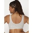 thumbnail image 3 of Sujetador deportivo Fruit of the Loom, cómodo, cierre frontal, para mujer, gris, 3 of 4
