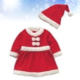 thumbnail image 3 of FELTECHELECTR Conjunto de disfraz navideño para niña, disfraz de Papá Noel para festival, disfraz de cosplay para niña, talla 80 cm (rojo), 3 of 7