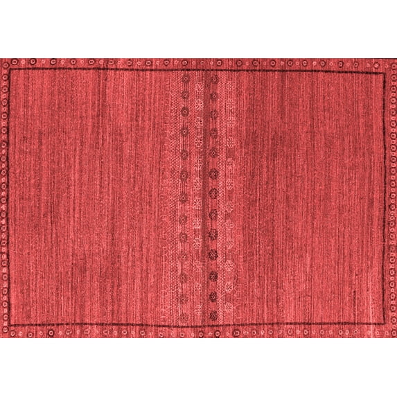Ahgly Company Indoor Rectangle Abstract Red Modern Area Rugs, 3' x 5'