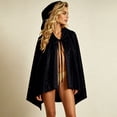 thumbnail image 7 of YTCAMLO Adult Halloween Hooded Cloak Women Sparkly Sequin Short Cape Drawstring Tie Half Length Glitter Stage Performance Outfit, 7 of 7