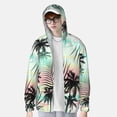 thumbnail image 2 of Fotbe Tropical Summer Palm Chaqueta con Protección Solar UPF 50+ para Hombre y Mujer, Camisa con Capucha y Bolsillos-3X-Large, 2 of 7