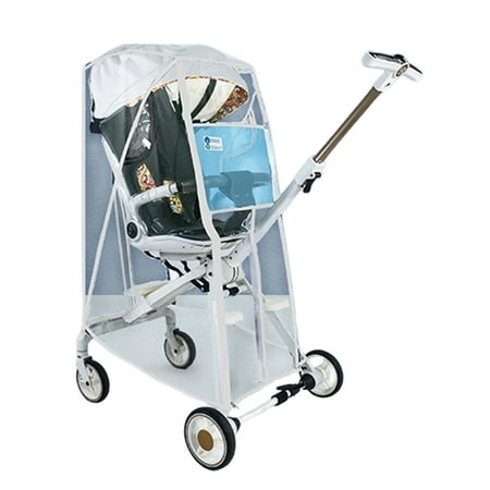 Baby Strollers Rain Guard Clear Pram Cart Shade Easy Folding Protector Case for Travel & Shopping