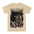 thumbnail image 1 of Malcolm X Faces Sand X-Large T-Shirt, 1 of 3