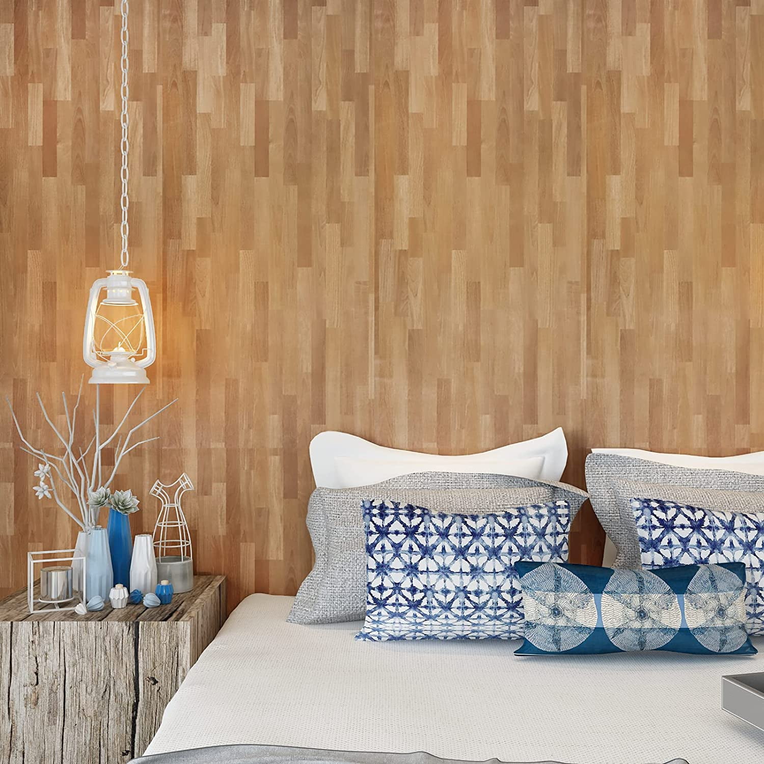 VEELIKE 15.7''x354'' Butcher Block Contact Paper Wood Peel and Stick Wallpaper Wood Grain Contact Paper for Cabinets Countertops Waterproof Self Adhesive Wood Vinyl Film for Kitchen Table Shelf Liner