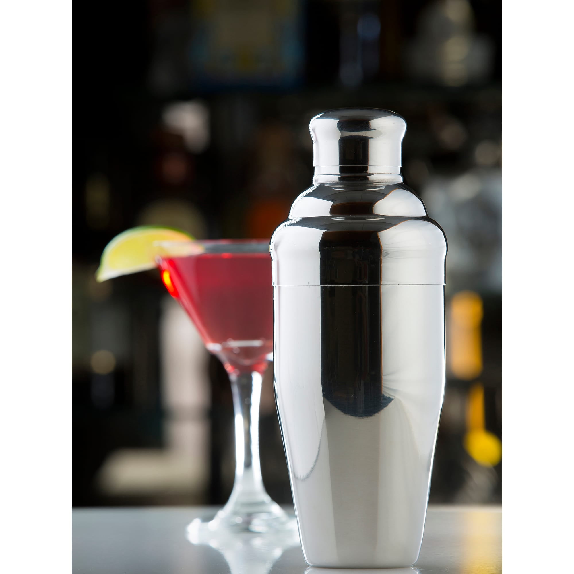 Libbey Glass Cocktail Shaker with Black Lid - 19.75 oz