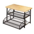 thumbnail image 1 of Organizador de encimera para cafetera, estante de almacenamiento para impresora, especias y cocina Negro de 2 niveles, 1 of 8