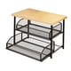 thumbnail image 1 of Organizador de encimera de cocina de madera moderno y resistente para impresora y especias de oficina. Negro de 2 niveles, 1 of 8