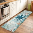 thumbnail image 2 of Hallway Runner Rug 2'x6', Coastal Octopus Long Non-slip Runner Rugs, Teal Nautical Beach Starfish Vintage Washable Outdoor Indoor Throw Floor Carpet Mat for Living Room/Bedroom/Kitchen/Office/Laundry, 2 of 9