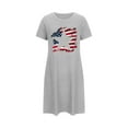 thumbnail image 4 of Nightgowns Sleep Shirt Dress New 2025 Summer Nightgowns for Women Plus Size Short Sleeve Crewneck Casual Sleepdress 4th of July Loose Fitted Shirt Dress Gray S, 4 of 7