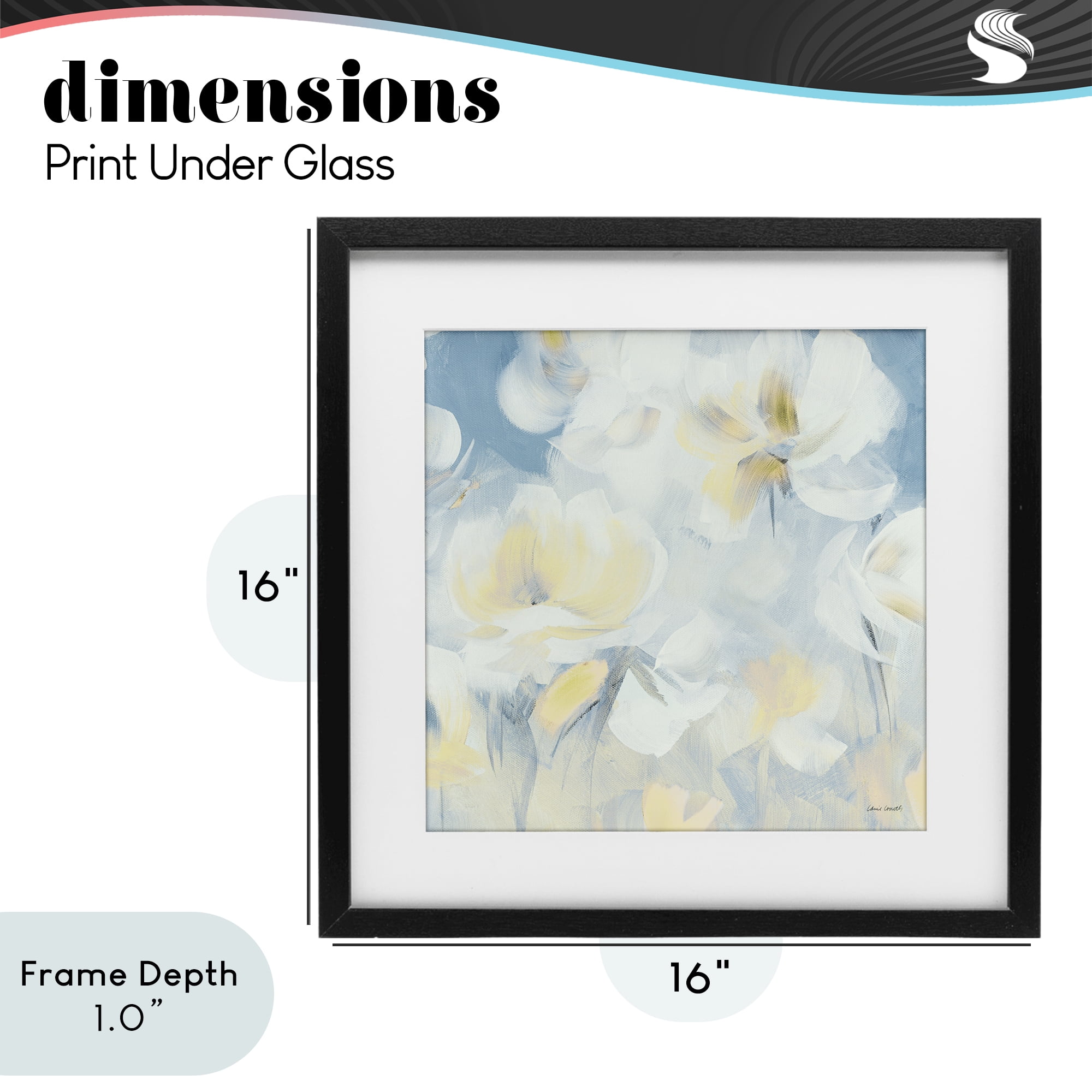 Stupell Industries Soft & Gentle Flower Field Black Framed Print Under Glass, design by Lanie Loreth