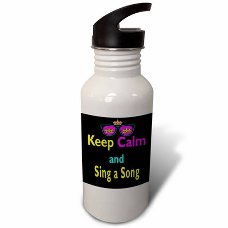 

CMYK Keep Calm Parody Hipster Crown And Sunglasses Keep Calm And Sing a Song 21 oz Sports Water Bottle wb-116800-1