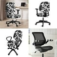 thumbnail image 2 of SCRAWLGOD Cow Print Black White Non-Slip Computer Chair Slipcover with Armrest Protector Cozy Rotating Chair Cover Scratch Resistant High Back Chair Covers, 4 Pieces Set, 2 of 7