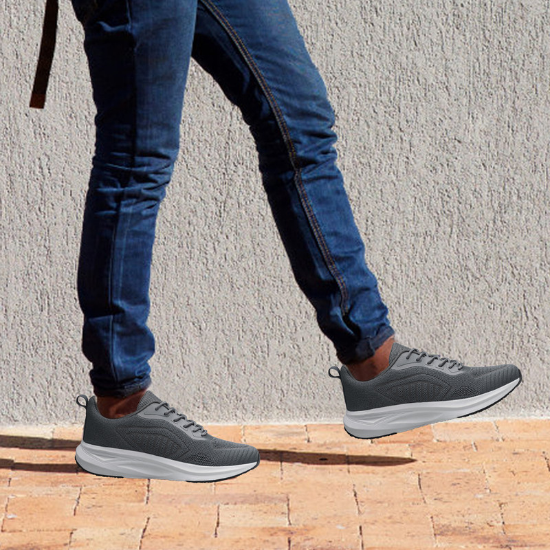 YHOON Men's Comfortable Walking Shoes Lightweight Breathable Tennis Non Slip Athletic Workout Training Sneakers Dark Grey Size 8