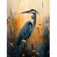 thumbnail image 1 of Qisvanset 12x16 Inch 2D Flat Framed Canvas Art, Blue Heron Lake Bird Tranquil Nature Coastal Marshland Wildlife Wall Art, 1 of 5