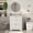 White 30", variant on 30" Fluted Bathroom Vanity with Sink, Farmhouse Freestanding Sink Cabinet with 2 Drawers & 1 Flip-Down Drawer, Easy Assembly & Cleaning