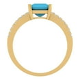 thumbnail image 4 of 1.62 ct Princess Cut Simulated Turquoise Solitaire with Accents Engagement Ring for Women in 18K Yellow Gold, 4 of 5