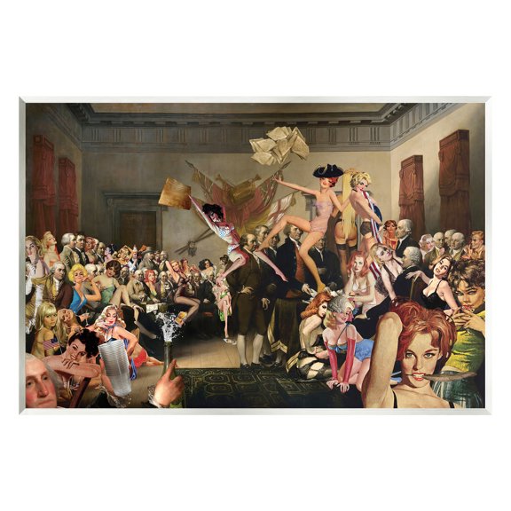 Stupell Industries Classic Painting Collage Novelty Painting Unframed Art Print Wall Art, 15 x 10