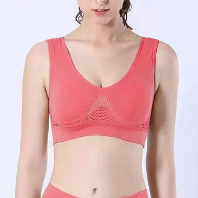 Tarmeek Plus Size Bras,Bras for Women no Underwire Women Sports Bra Without  Steel Ring No Chest Support Yoga Running Vest Wire-Free Bra Breastfeeding