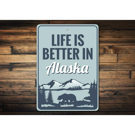 Alaska Novelty Sign, Metal Wall Decor - 10x14 inches