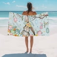 thumbnail image 2 of Happy Easter Beach Towels Blanket Soft&Absorbent Quick Dry Microfiber Floral Bunny Eggs Pool Towels for Swimming ,Yoga, Sports, Gym, Camping,Large 30X60in, Sage Green, 2 of 8