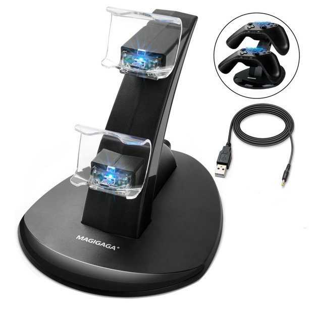PS4 Controller Charger, Dual USB Charging Docking Station Stand with