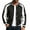 Black, variant on Men's Color Block Varsity Jacket Snap Button Striped Rib Collar Cuff Casual Baseball Coat Lightweight Everyday Wear