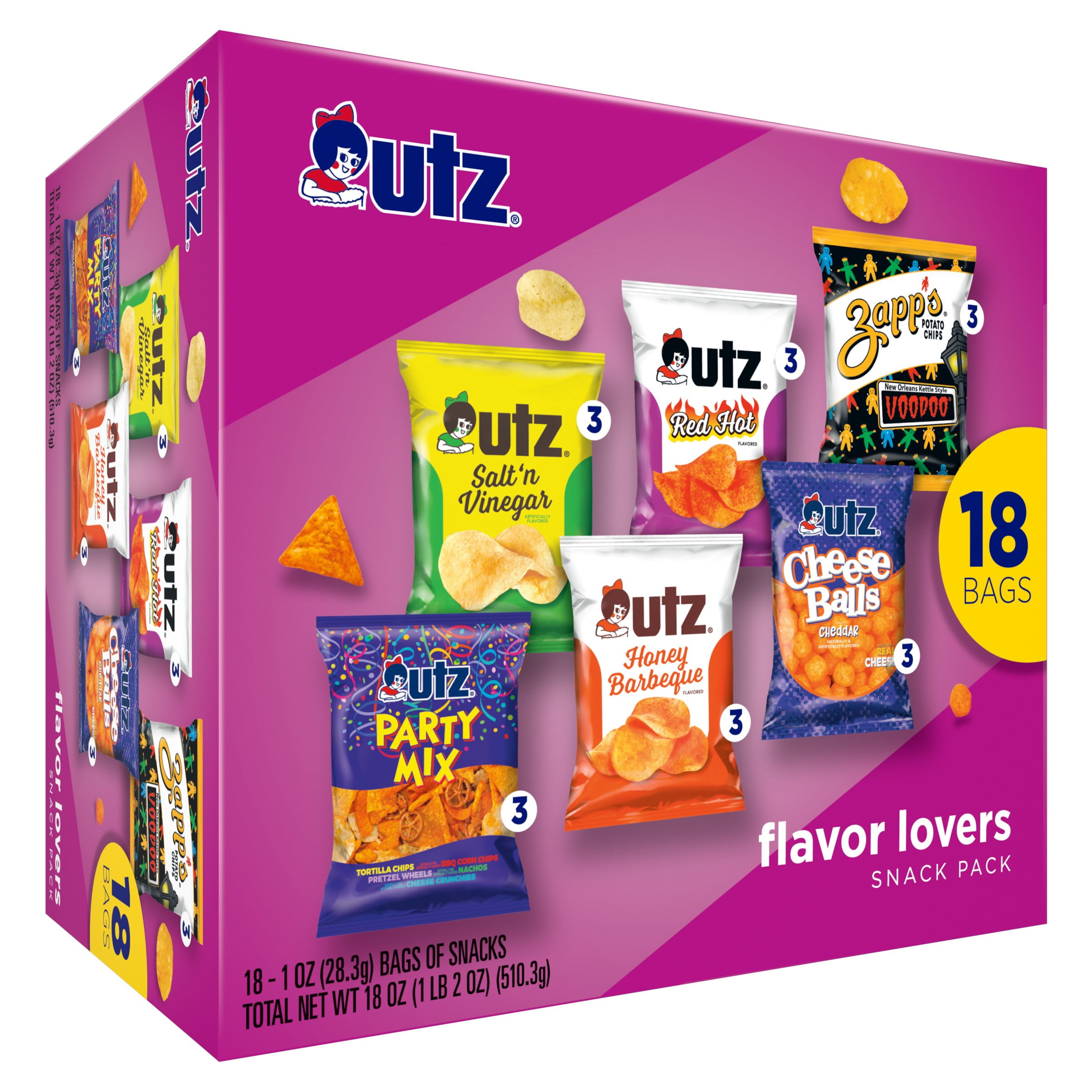 18oz UTZ Flavor Lovers Mix Box 18ct