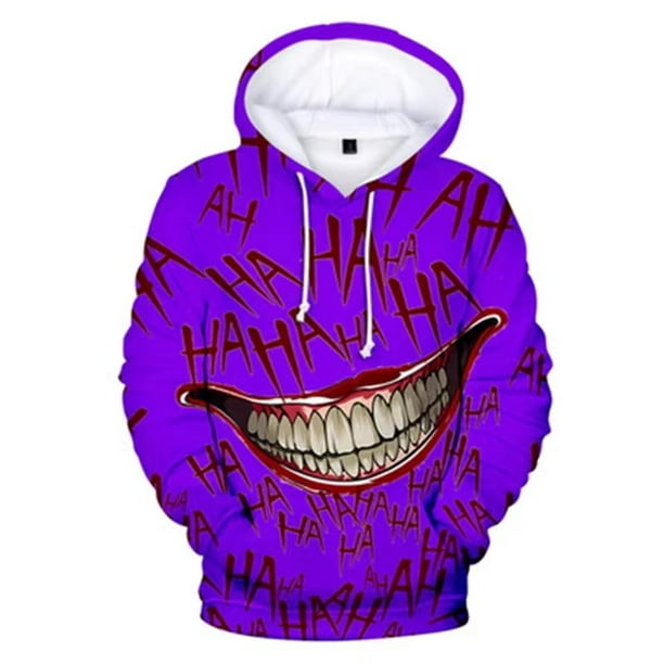 Haha joker Sudadera con capucha y estampado 3D para hombre y mujer ropa de calle divertida de Hip Hop estilo fino de gran tamano para parejas otono Walmart en linea