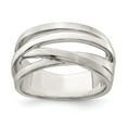 thumbnail image 1 of Solid 925 Sterling Silver Brushed Ring Band Size 8, 1 of 3