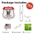 thumbnail image 3 of Warning This Property is Protected by Boston Terrier (10 Pack) 12 inch X 12 inch Shield Shaped Rust-Free Aluminum Metal Signs with Aluminum Mounting Stakes Weather Resistant Made in the, 3 of 8