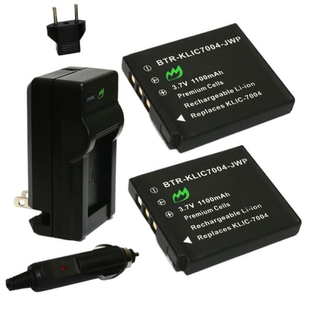 Replacement for Pentax Q10 Battery (2-Pack 1100mAh) and Charger
