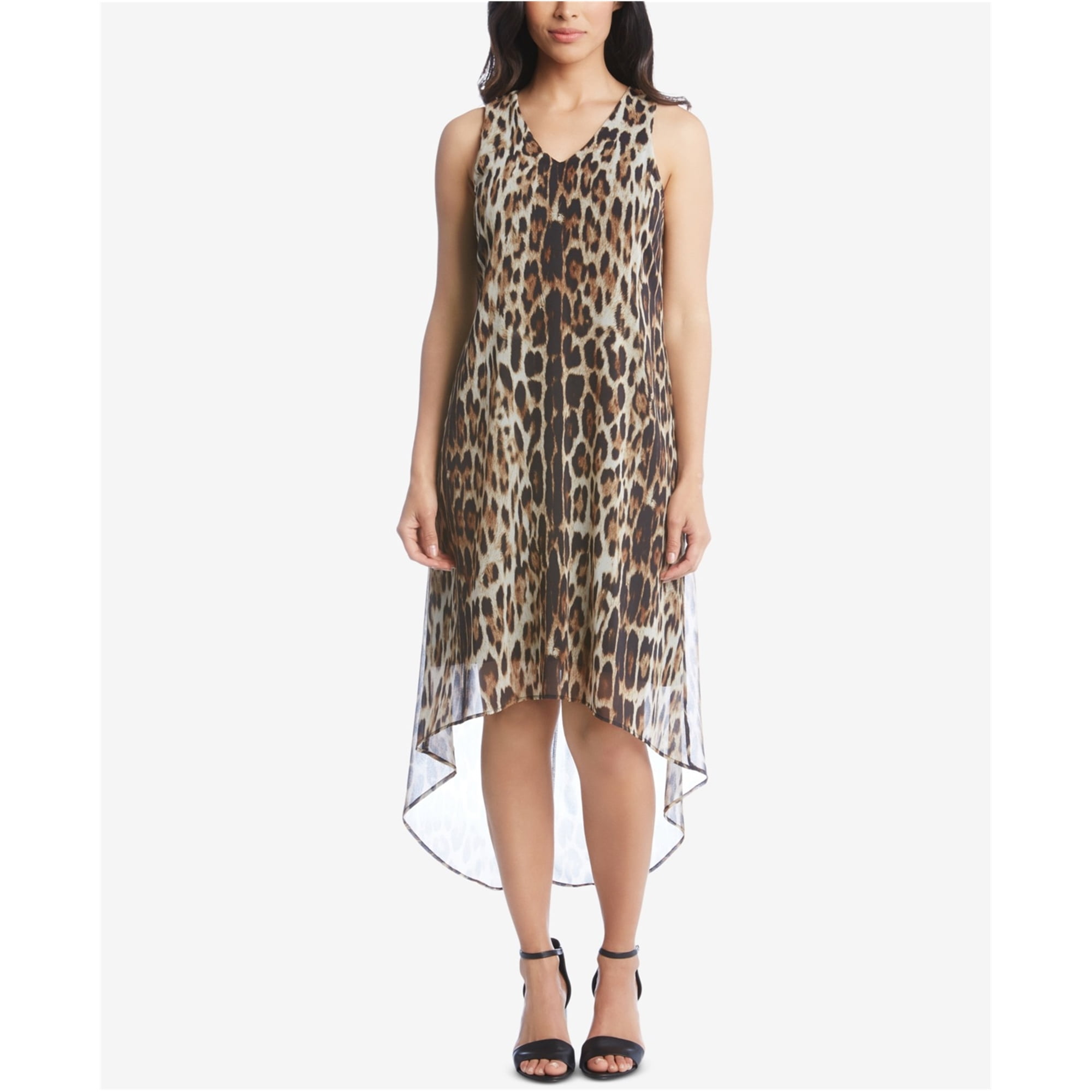 Karen Kane - Karen Kane Womens Animal Print Sleeveless High-Low Dress, Brown, Small - Walmart 